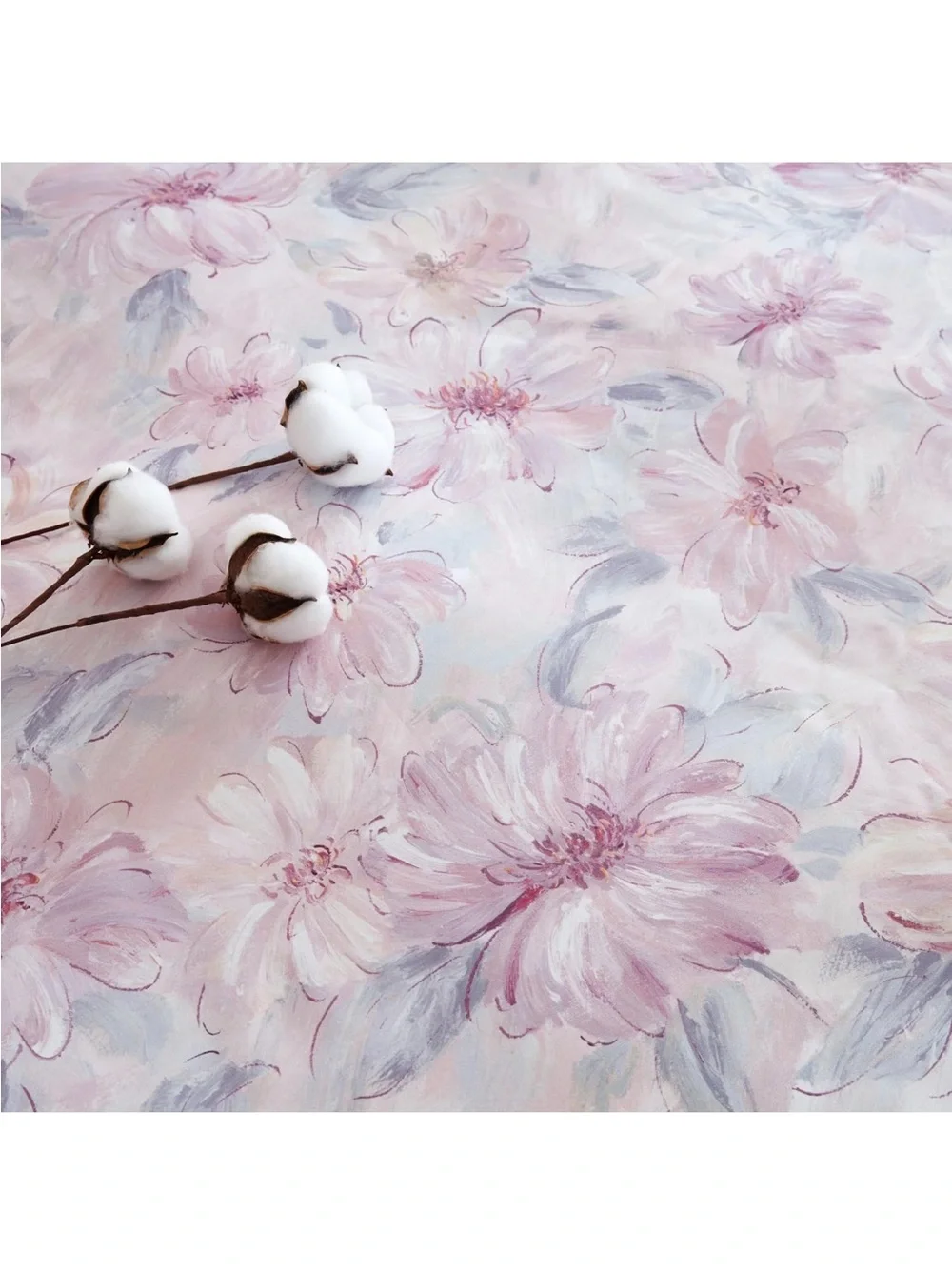 NEW Floral 100% Long Staple Cotton Duvet Cover Set. 600 Thread Count 3-PC Twin